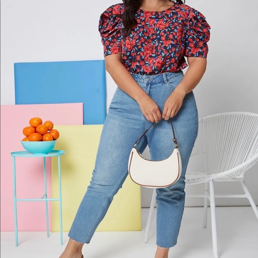 Multi Colored Floral Blouse Top